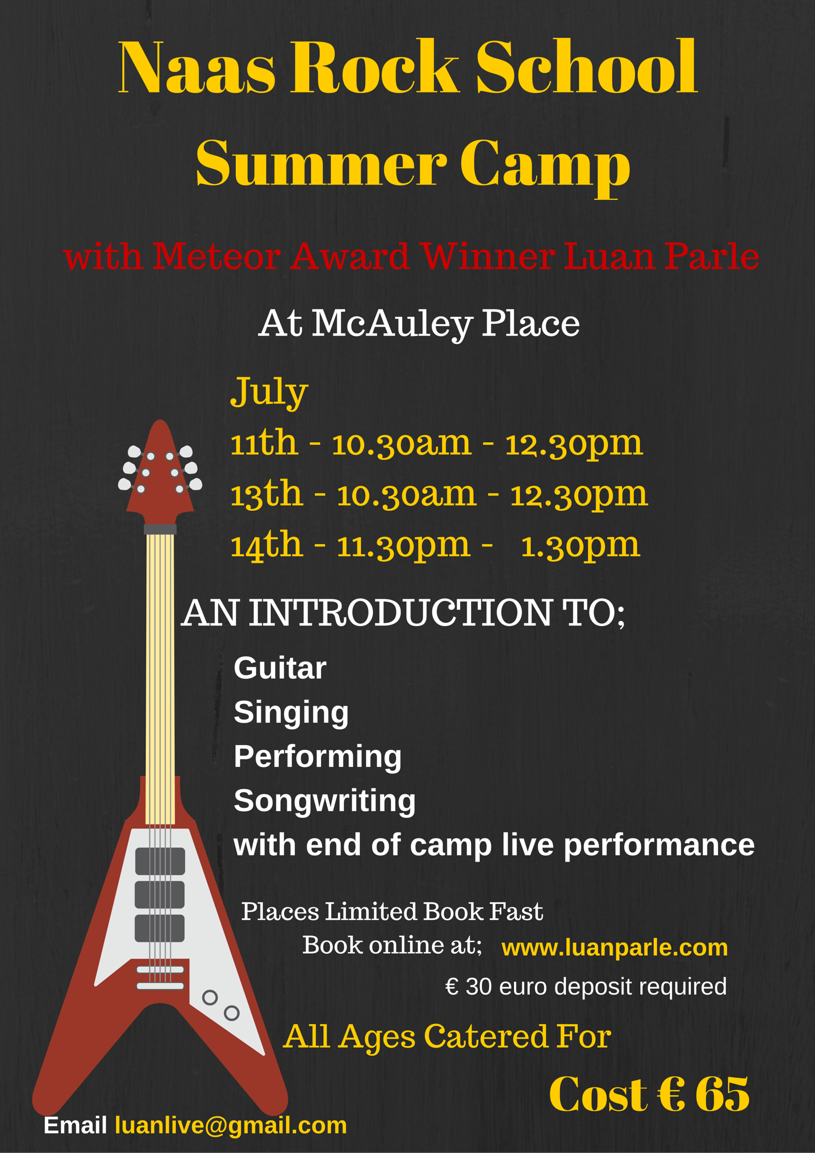 Naas Rock School Summer Camp - LUAN PARLE LUAN PARLE - naas workshop