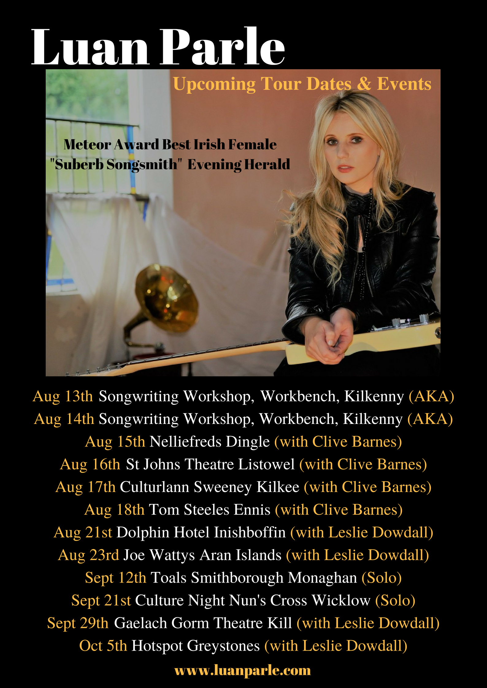 Upcoming Tour Dates & Events - LUAN PARLE LUAN PARLE - 1